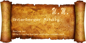 Unterberger Mihály névjegykártya